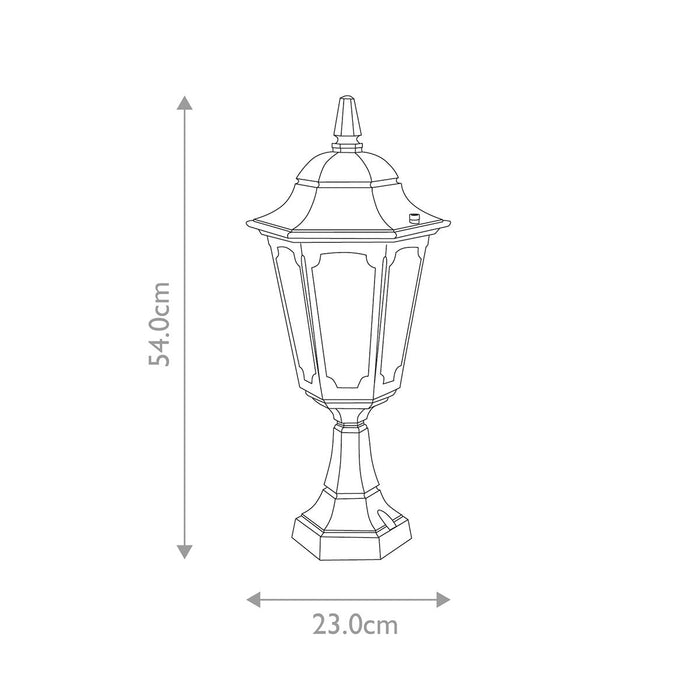 Elstead Parish Black Outdoor Pedestal Lantern — alternate view