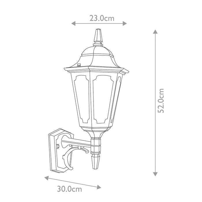 Elstead Parish Black Outdoor Uplighter Wall Light — close-up detail