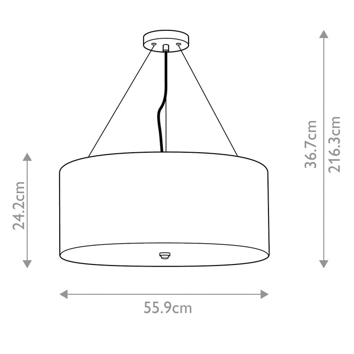 Elstead Pearce 22" Pendant with Chrome Ceiling Pan — alternate view