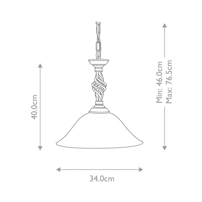 Elstead Pembroke Black Ceiling Light — close-up detail