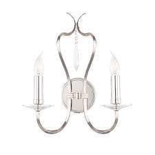elstead pimlico polished nickel 2lt wall light pm2 pn