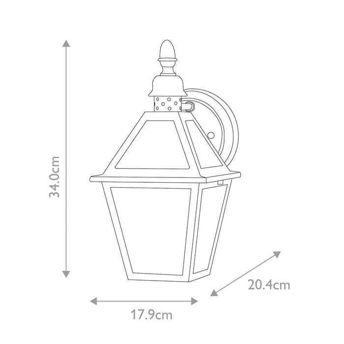 Elstead Polruan Black Outdoor Wall Light — close-up detail