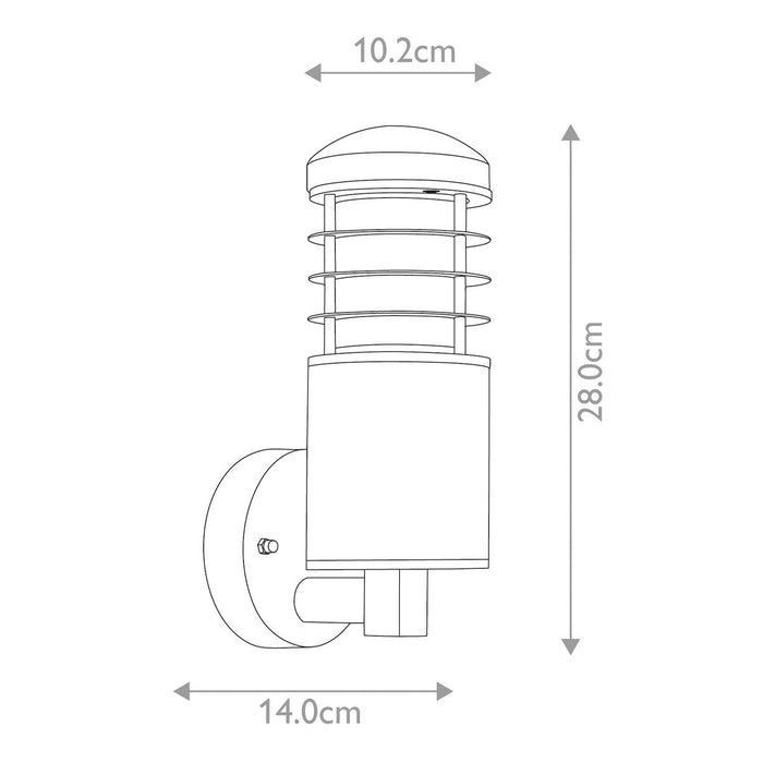 Elstead Poole Stainless Steel And Teak Outdoor Wall Light — close-up detail
