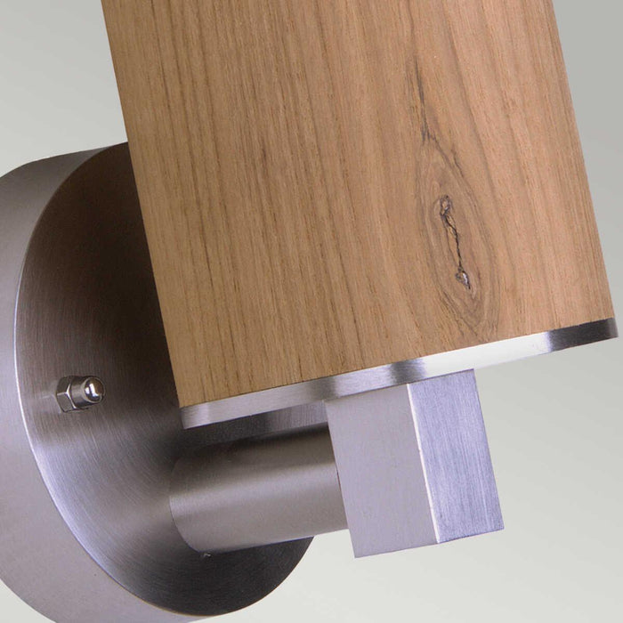 elstead poole stainless steel and teak outdoor wall light Living Room Close Up