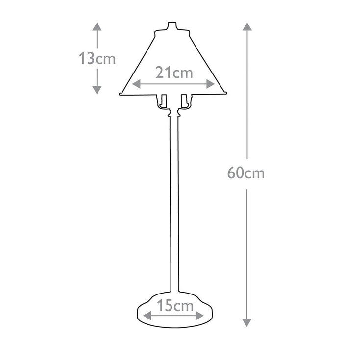 Elstead Provence 1 Light Polished Nickel Stick Lamp — close-up detail