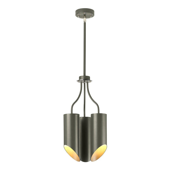 Elstead Quinto 3 Light Grey Polished Nickel Chandelier-Elstead Lighting-1-Tiffany Lighting Direct