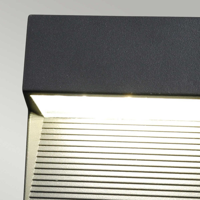elstead radius square graphite led outdoor wall light Close Up