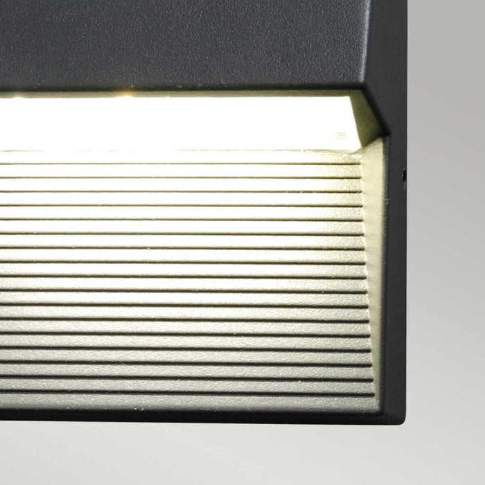 elstead radius square graphite led outdoor wall light Detailed Close Up