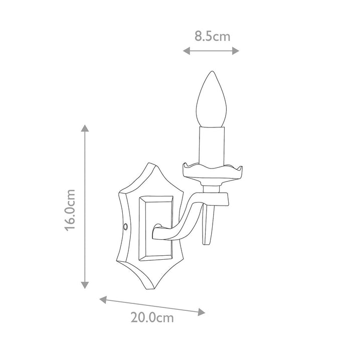 Elstead Rectory 1 Light Wall Light RY1B BLACK — close-up detail