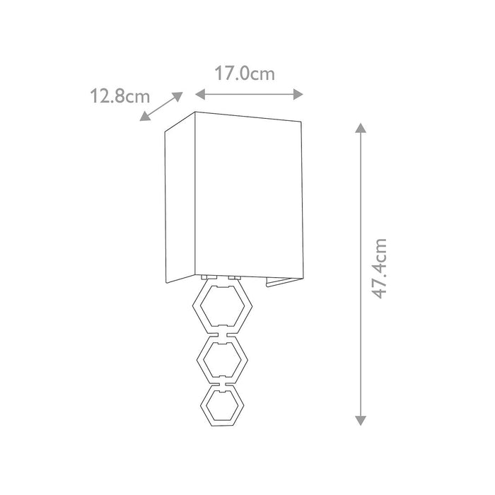 Elstead Ria Small 1 Light Polished Chrome Wall Light — close-up detail