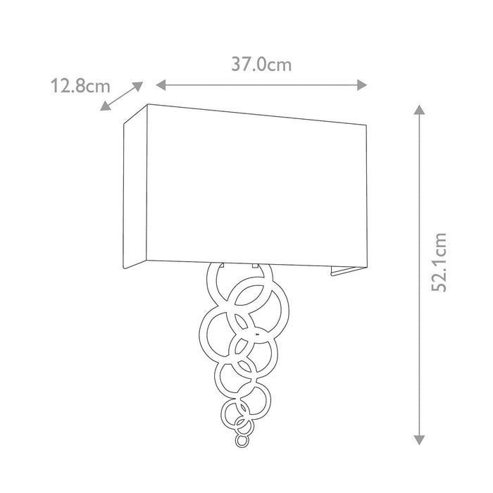 Elstead Rosa Large 2 Light Polished Chrome Wall Light — close-up detail