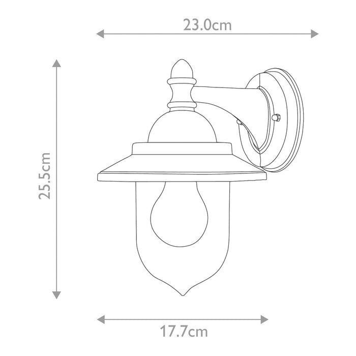 Elstead Sandown Black Outdoor Wall Light — close-up detail