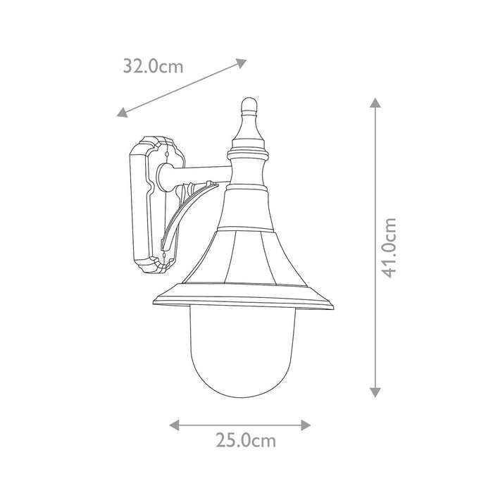 Elstead Shannon Black Outdoor Downlighter Wall Light — close-up detail