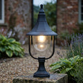 Elstead Shannon Black Outdoor Pedestal Lantern