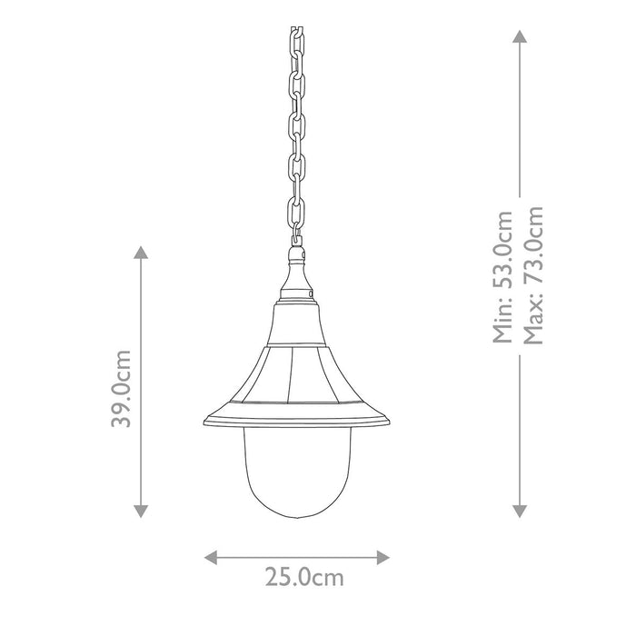 Elstead Shannon Black Outdoor Pendant Light — alternate view