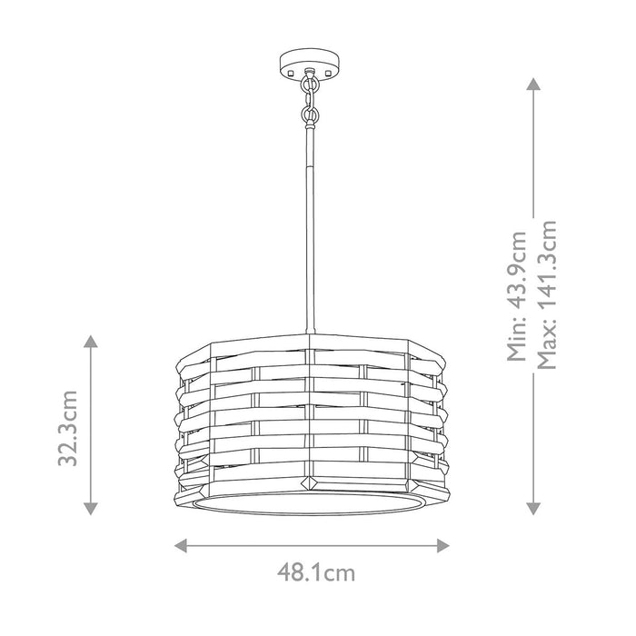 Elstead Shoal 4 Light Polished Nickel Ceiling Pendant — close-up detail