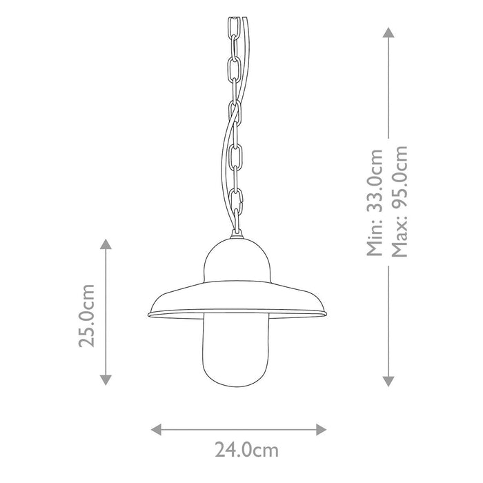Elstead Somerton Verdigris Outdoor Pendant Light