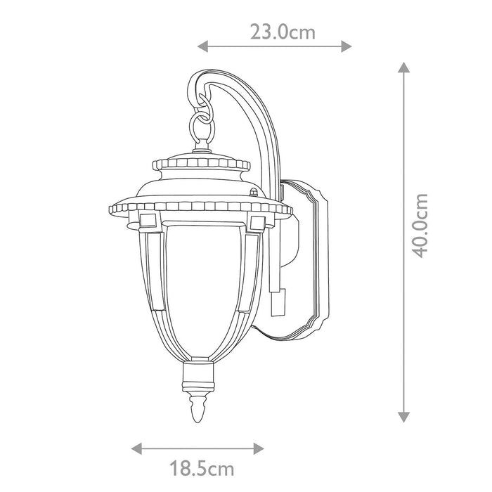 Elstead St Louis Weathered Bronze Medium Outdoor Wall Light — close-up detail