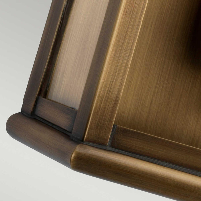 Elstead St Pauls Aged Brass Finish Outdoor Flush Wall Fitting Close up