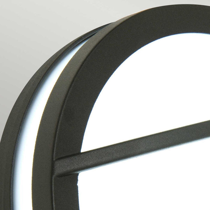 elstead seine round graphite outdoor wall light Detailed Close Up