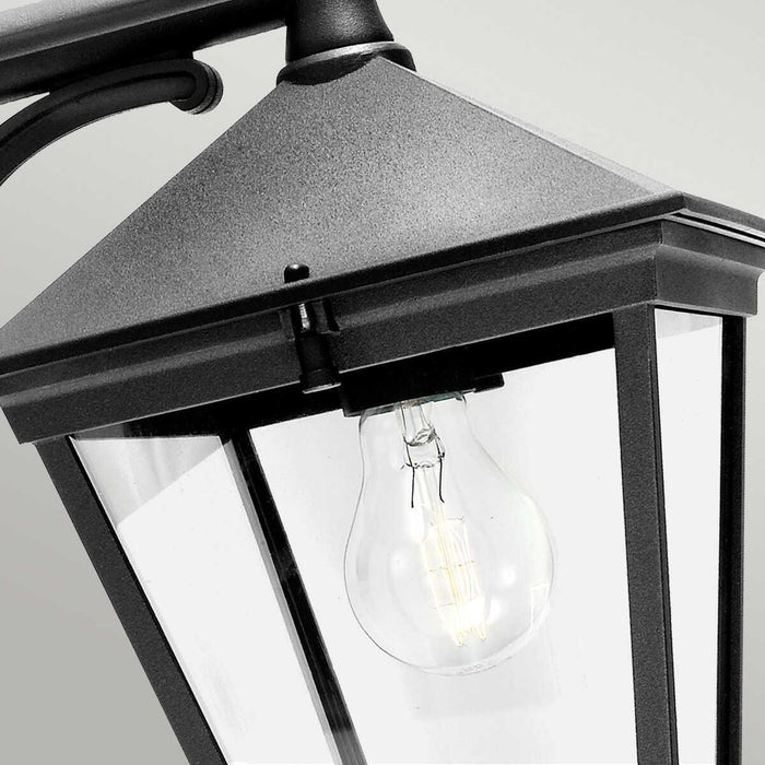 elstead turin black finish outdoor downlighter wall lantern Close Up LED Bulb