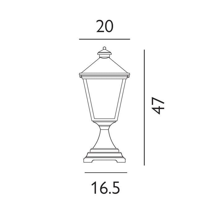 Elstead Turin Black Outdoor Pedestal Lantern