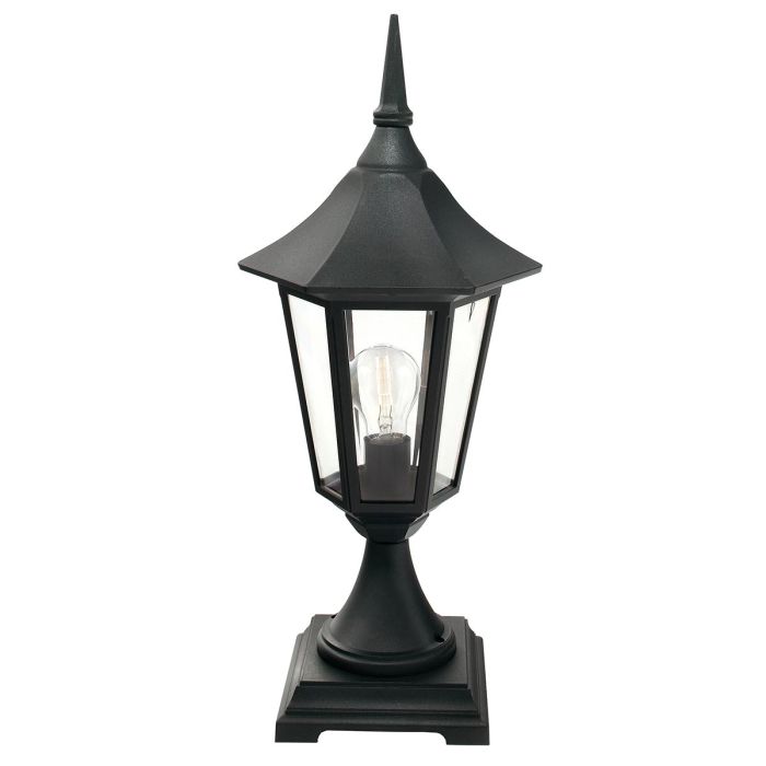Elstead Valencia Black Outdoor Pedestal Lantern
