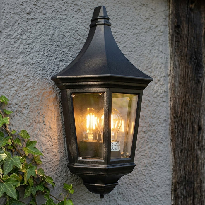 Elstead Valencia Black Outdoor Porch Ceiling  Light by Elstead Lighting — suits living rooms, bedrooms & hallways