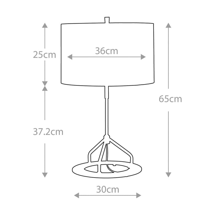 Elstead Vicenza Grey & Polished Nickel Table Lamp — close-up detail