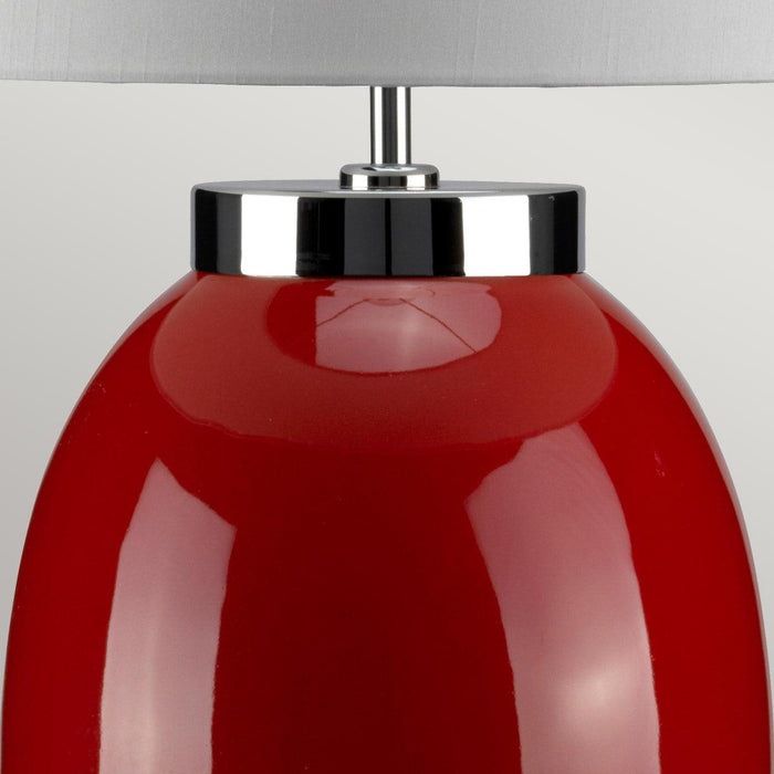 Elstead Victor Large Red Ceramic Table Lamp — additional angle