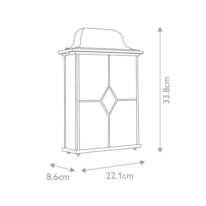 Elstead Wexford Black/Silver Outdoor Half Wall Light — close-up detail