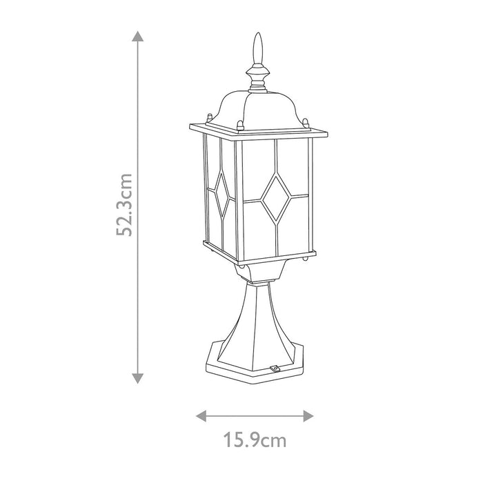 Elstead Wexford Black/Silver Outdoor Pedestal Lantern — alternate view