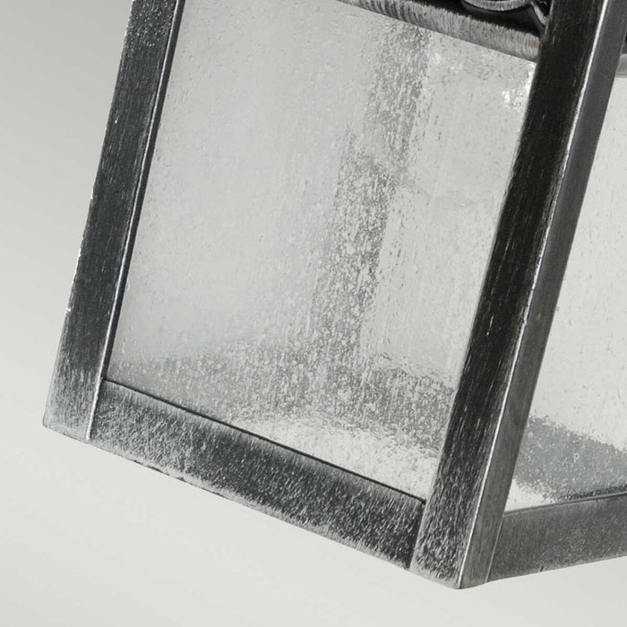 elstead winchcombe black silver finish outdoor wall lantern Close Up LED Bulb