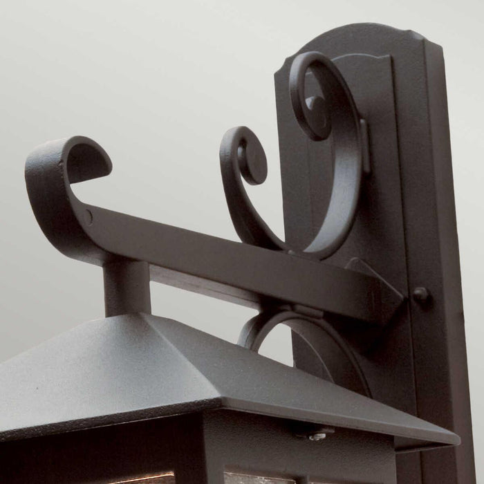 elstead winchester black finish outdoor large wall lantern Detailed Close Up