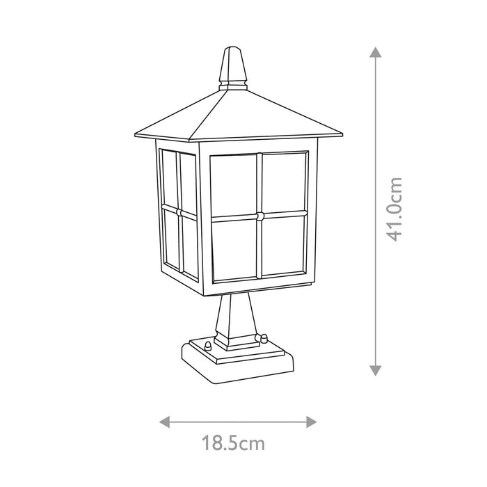 Elstead Winchester Black Outdoor Pedestal Lantern — alternate view