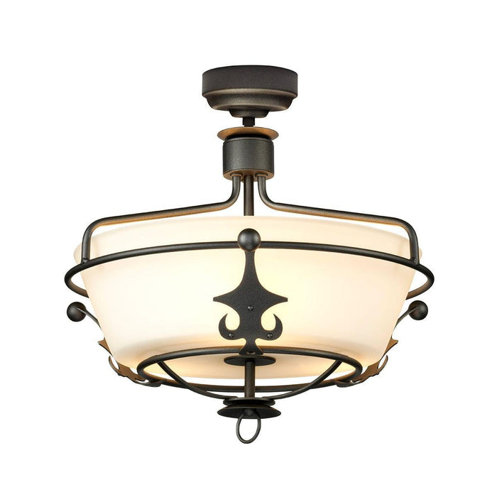 Elstead Windsor 3 Light Semi-Flush Graphite Ceiling Light Living Room Image 1