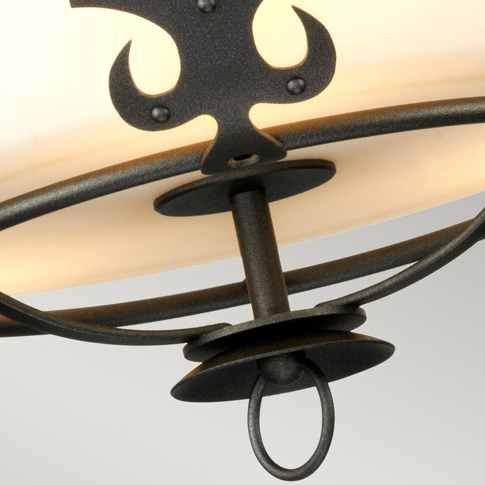 Elstead Windsor 3 Light Semi-Flush Graphite Ceiling Light — lifestyle setting