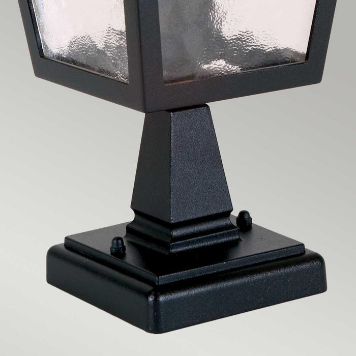 elstead york black finish outdoor pedestal lantern Living Room Close Up