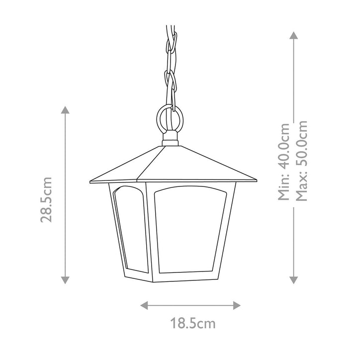 Elstead York Black Outdoor Pendant Light — alternate view