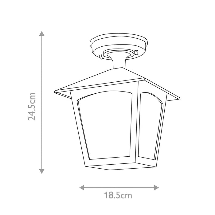 Elstead York Black Outdoor Porch Ceiling  Lantern — alternate view