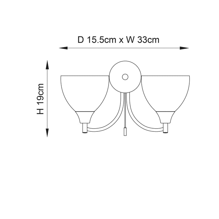 alton 2 light satin chrome wall light pull cord by Endon Lighting Kitchen Lights CLose Up