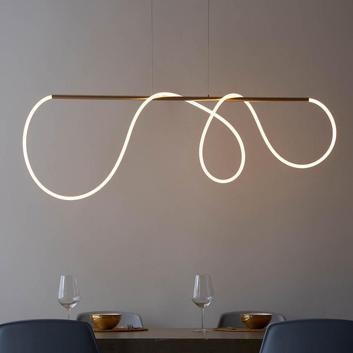 Endon Attalea 1 Light Bar Satin Gold Ceiling Pendant-Ceiling Pendant Lights-Endon Lighting living room 2nd close upTiffany Lighting Direct