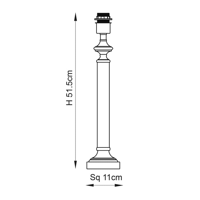 Endon Avebury 1 Light Antique Brass Table Lamp (Base Only) — alternate view