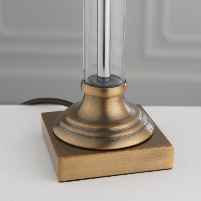 Endon Avebury 1 Light Antique Brass Table Lamp (Base Only) — side profile