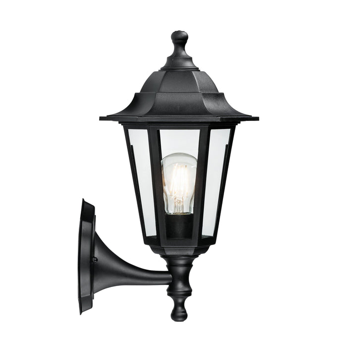 bayswater black polypropylene finish outdoor downlight wall light el 40045 by Endon Lighting Living room close up image