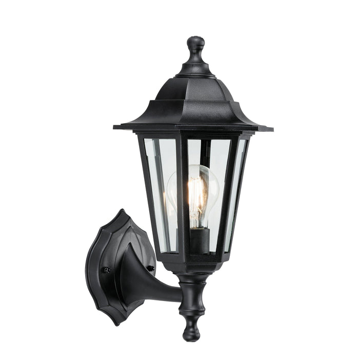 bayswater black polypropylene finish outdoor downlight wall light el 40045 by Endon Lighting Bedroom Hero Shot