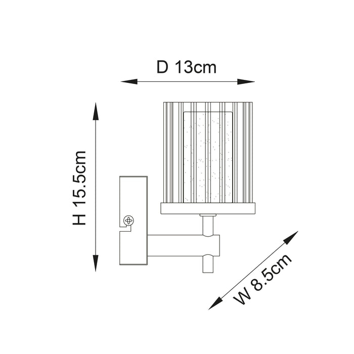 britton chrome finish with clear and frosted glass bathroom wall light by Endon Lighting Living Room  Unlit Shot