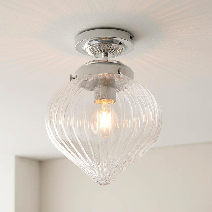 cheston 1 light flush bathroom ceiling light light by Endon Lighting Bedroom Hero Shot