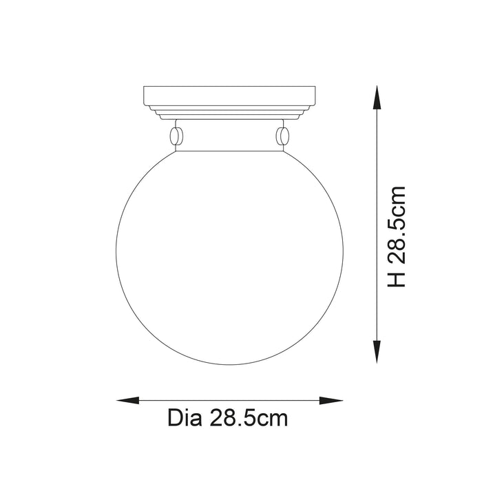 cheswick 1 light flush bathroom ceiling light light by Endon Lighting Dining Room Close Up Image