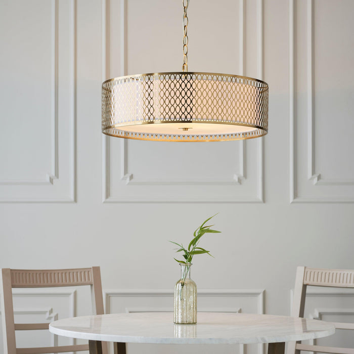 Endon Cordero 3 Light Gold Ceiling Pendant-Ceiling Pendant Lights-Endon Lighting Living Room Lighting Tiffany Lighting Direct
